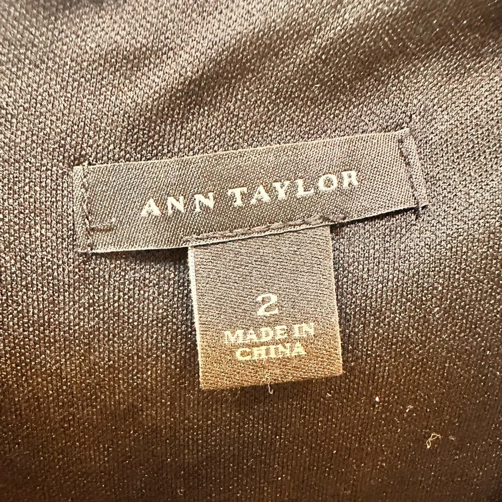 Ann Taylor Elegant Black/White polkadot dress - Picture 3 of 5